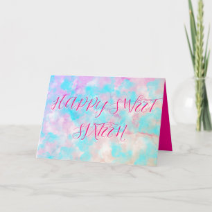 Modern Fashionable Happy Sweet Sixteen 16 Birthday Card