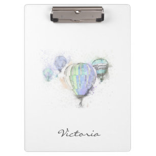 Modern Fashionable Trendy Blue . Add Your Name Clipboard