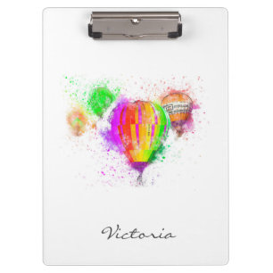 Modern Fashionable Trendy Bright . Add Your Name Clipboard