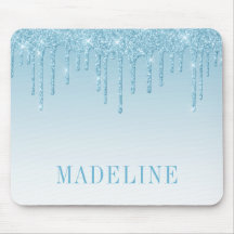 Modern Fashionable Trendy Light Blue Glitter