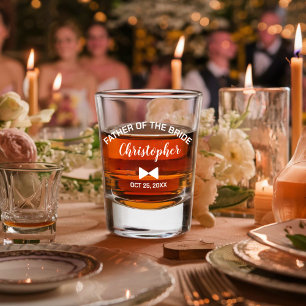 Modern Father of the Bride Personalized Wedding Shot Glass