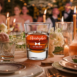 Modern Father of the Groom Personalized Wedding Shot Glass