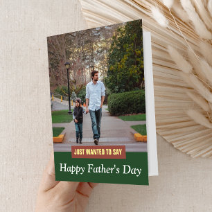 Modern Father Son Photo Happy Father's Day Card