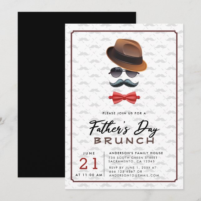 Modern Father's Day Brunch Invitation (Front/Back)