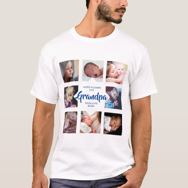 Modern | Fathers Day | Photo Collage T-Shirt (Front)