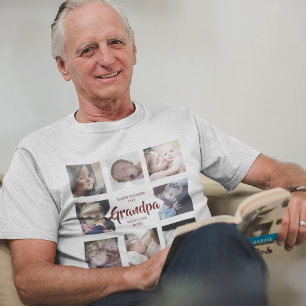 Modern Fathers Day Photo Collage T-Shirt