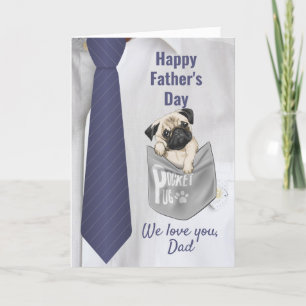 Modern father's day pocket necktie for dog lovers holiday card