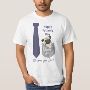 Modern father's day pocket necktie for dog lovers T-Shirt