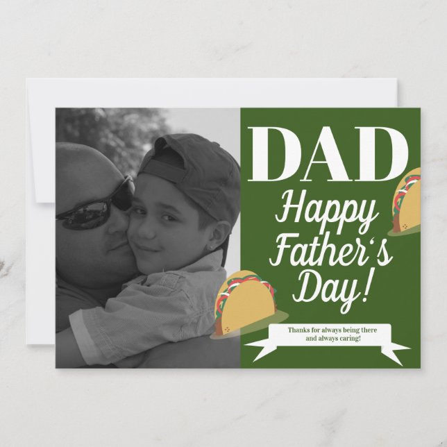 Modern Fathers Day Taco Isometric Card (Front)