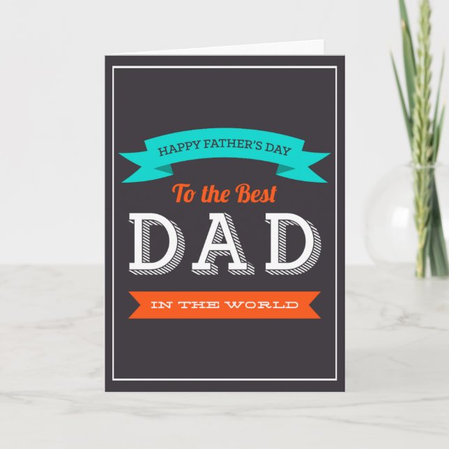 Modern Father's Day Typography Design Card (Front)
