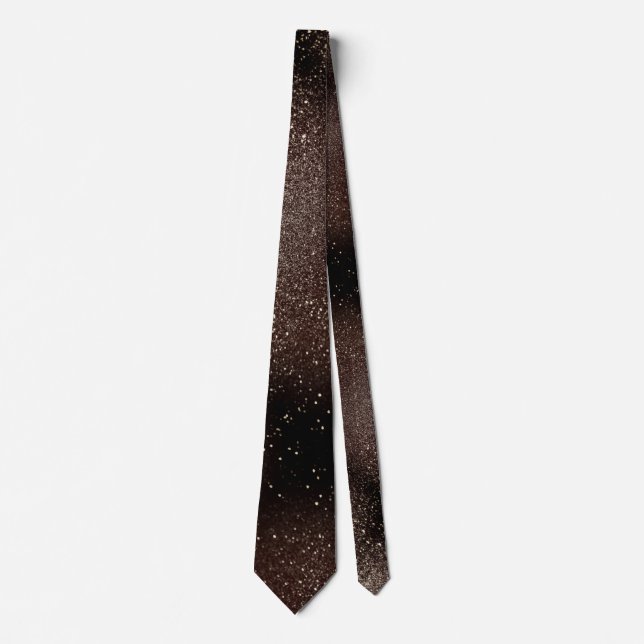 Modern Father's Day Wedding Black Glitter Sparkles Tie (Front)