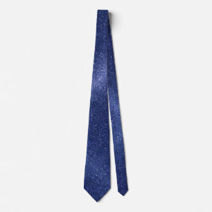 Modern Father's Day Wedding Navy Glitter Sparkles Tie