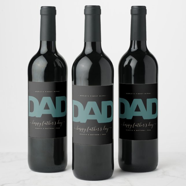 Modern Father's Day Wine Label (Bottles)