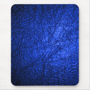 Modern Faux Blue Leather Texture Mouse Pad