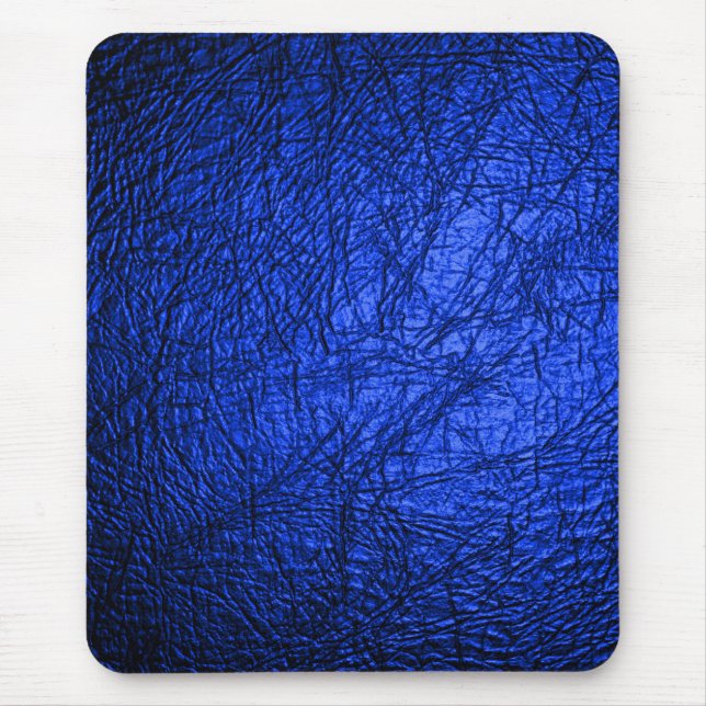  Modern Faux Blue Leather Texture Mouse Pad (Front)