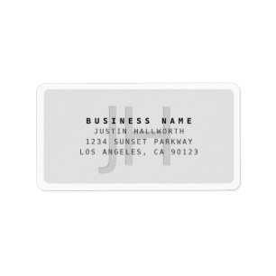 Modern Faux Embossed Monogrammed Business Address  Label
