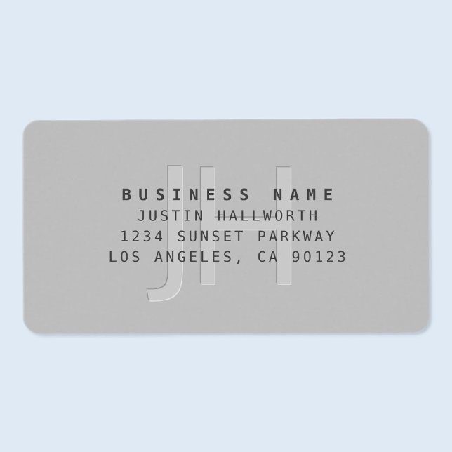 Modern Faux Embossed Monogrammed Business Address Label (Creator Uploaded)