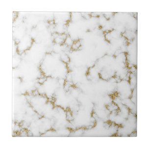 Modern faux gold and gray marble tile