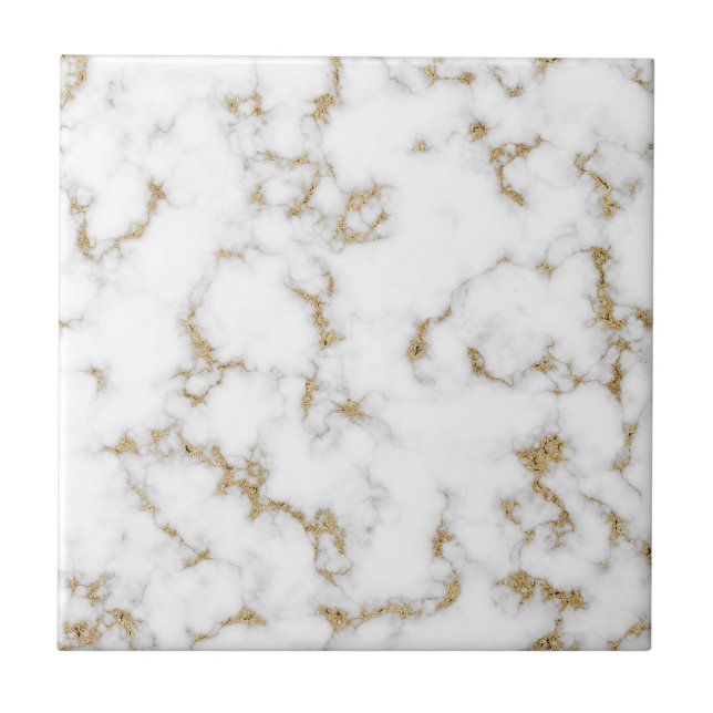 Modern faux gold and gray marble tile (Front)
