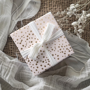 Modern Faux Gold & Blush Pink Spot Pattern  Wrapping Paper Sheet