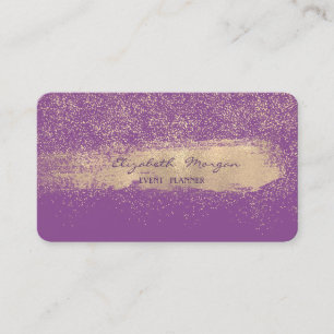 Modern Faux Gold Brush Stroke,Confetti Business Card