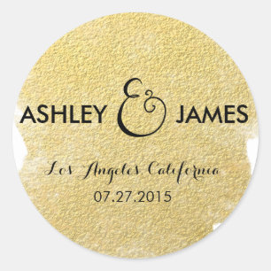 MODERN FAUX GOLD CLASSIC ROUND STICKER