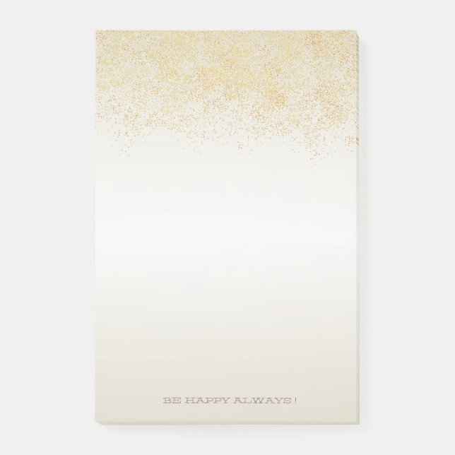 Modern Faux Gold Confetti   -Personalized Post-it Notes (Front)