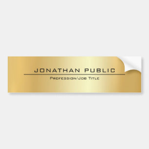 Modern Faux Gold Elegant Simple Design Template Bumper Sticker
