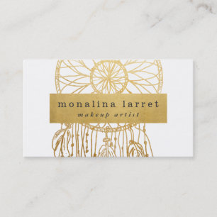 Modern Faux Gold Foil Bohemian Dream Catcher Business Card