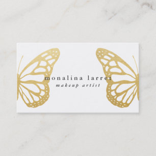 Modern Faux Gold Foil Bohemian Monarch Butterfly  Business Card