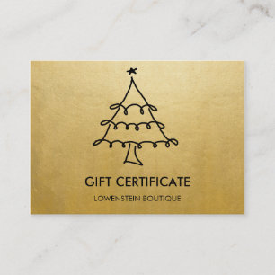 Modern Faux Gold Foil Christmas Gift Certificate