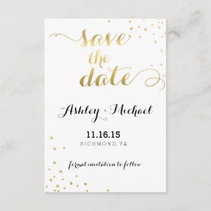 Modern Faux Gold Foil Glamour Save The Date