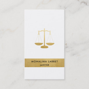 Modern Faux Gold Foil Lawyer Scale Symbol  Business Card