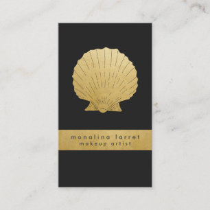 Modern Faux Gold Foil Sea Shell Business Card