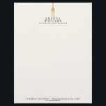 Modern Faux Gold Fork Catering Logo Ivory Letterhead<br><div class="desc">A chic and luxe design motif of a faux gold fork draws attention to the bold black serif text for your name or business name on this personalized letterhead. Created for catering companies, personal chefs, event planners, restaurants and more. Designed by 1201AM - a boutique creative agency specializing in brand...</div>