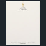 Modern Faux Gold Fork Catering Logo Ivory Letterhead<br><div class="desc">A chic and luxe design motif of a faux gold fork draws attention to the bold black serif text for your name or business name on this personalized letterhead. Created for catering companies, personal chefs, event planners, restaurants and more. Designed by 1201AM - a boutique creative agency specializing in brand...</div>