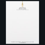 Modern Faux Gold Fork Catering Logo Letterhead<br><div class="desc">Coordinates with the Modern Faux Gold Fork Catering Logo Business Card Template by 1201AM. A chic and luxe design motif of a faux gold fork draws attention to the bold black serif text for your name or business name on this personalized letterhead. Created for catering companies, personal chefs, event planners,...</div>