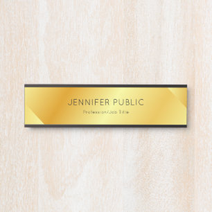 Modern Faux Gold Glamourous Trendy Template Door Sign