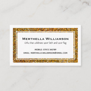 Modern Faux Gold   Glitter Custom Christian Business Card