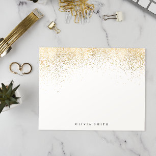 Modern faux gold glitter personalized Stationery Card
