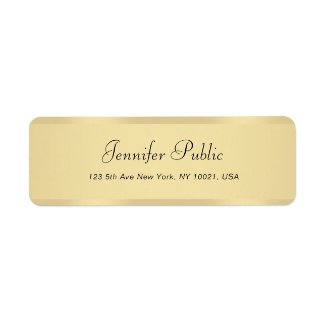 Modern Faux Gold Handwritten Script Template Chic (Front)