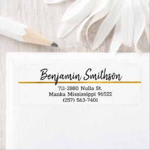      Modern Faux Gold Luxury Custom Return Address