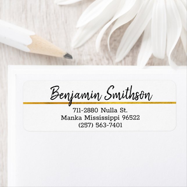     Modern Faux Gold Luxury Custom Return Address (Insitu)