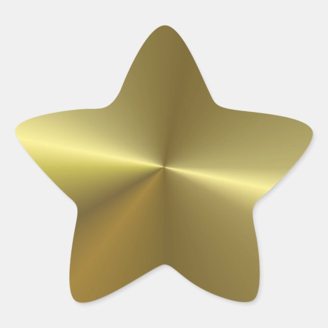 Modern Faux Gold Metallic Look Stylish Blank Star Sticker (Front)