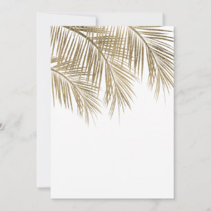 Modern faux gold palm tree elegant wedding invitation