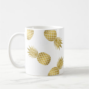 Modern Faux Gold Pineapples Mug