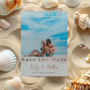 Modern Faux Gold Save the Date Typography Invitation