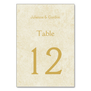 Modern Faux Gold Sparkles on Ivory Table Cards
