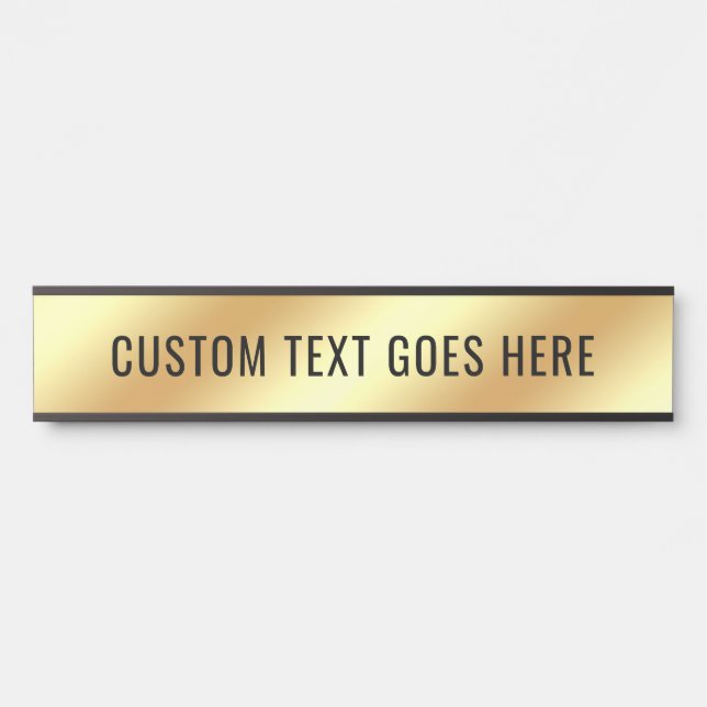 Modern Faux Gold Template Room Name Custom Text Door Sign (Front)