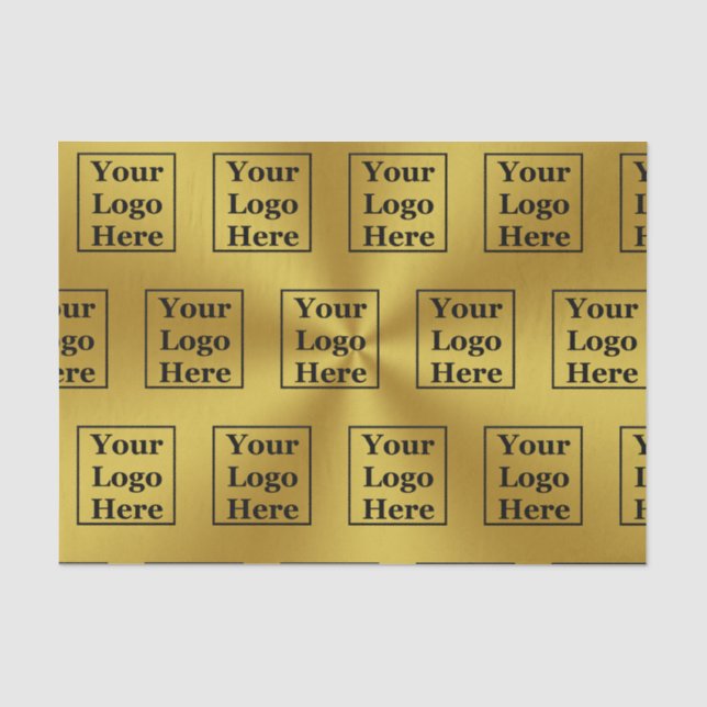 Modern Faux Gold Template Your Logo Here Tissue Paper (Front)